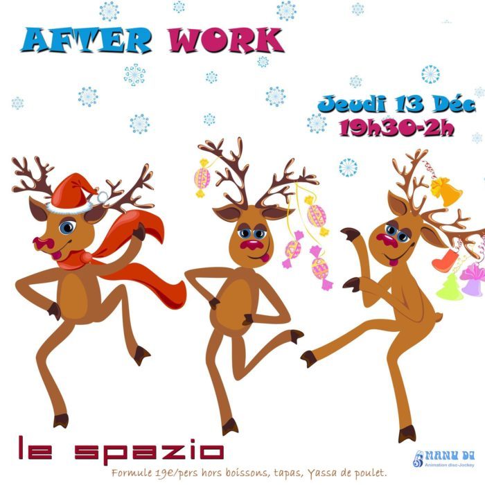 After work jeudi 13 décembre 2018 au restaurant Le Spazio